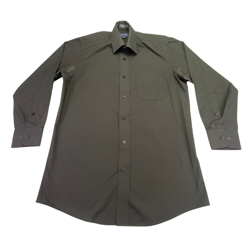 Neil Allyn Dress Shirt Small 30/31 Wing Collar Black Tuxedo‎ Shirt Barrel Cuff